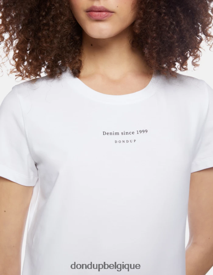 femmes vêtements DONDUP blanc t-shirt slim en jersey 8826D0419