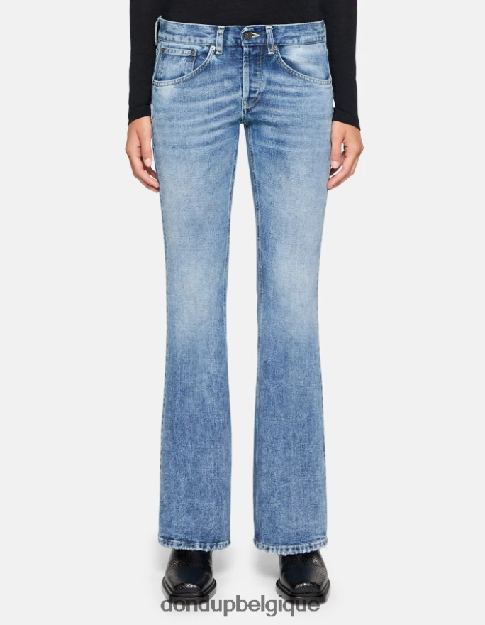 femmes vêtements DONDUP bleu Jean en denim rigide coupe bootcut Betty 8826D067