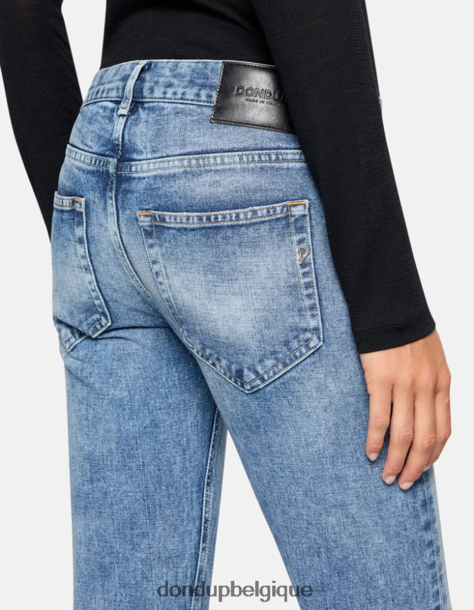 femmes vêtements DONDUP bleu Jean en denim rigide coupe bootcut Betty 8826D067