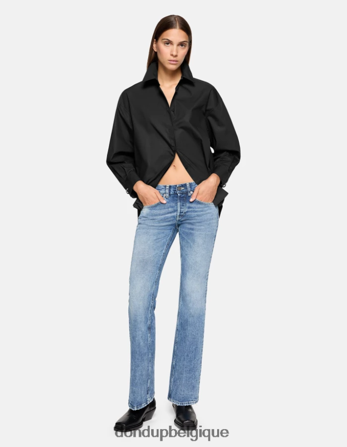 femmes vêtements DONDUP bleu Jean en denim rigide coupe bootcut Betty 8826D067