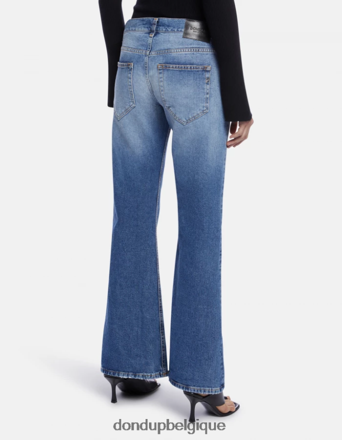 femmes vêtements DONDUP bleu Jean en denim rigide coupe bootcut Betty 8826D089