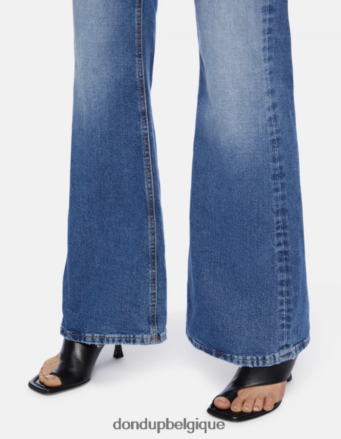 femmes vêtements DONDUP bleu Jean en denim rigide coupe bootcut Betty 8826D089