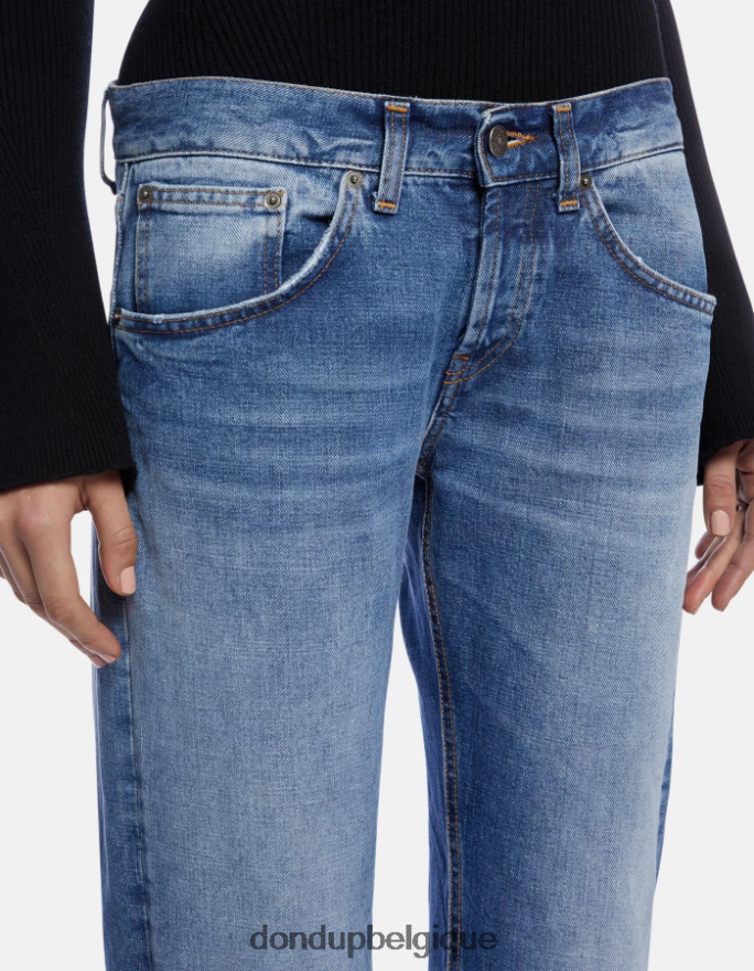 femmes vêtements DONDUP bleu Jean en denim rigide coupe bootcut Betty 8826D089
