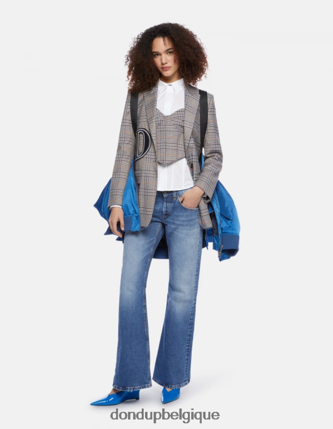 femmes vêtements DONDUP bleu Jean en denim rigide coupe bootcut Betty 8826D089