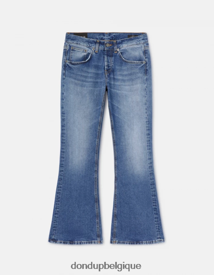 femmes vêtements DONDUP bleu Jean en denim rigide coupe bootcut Betty 8826D089