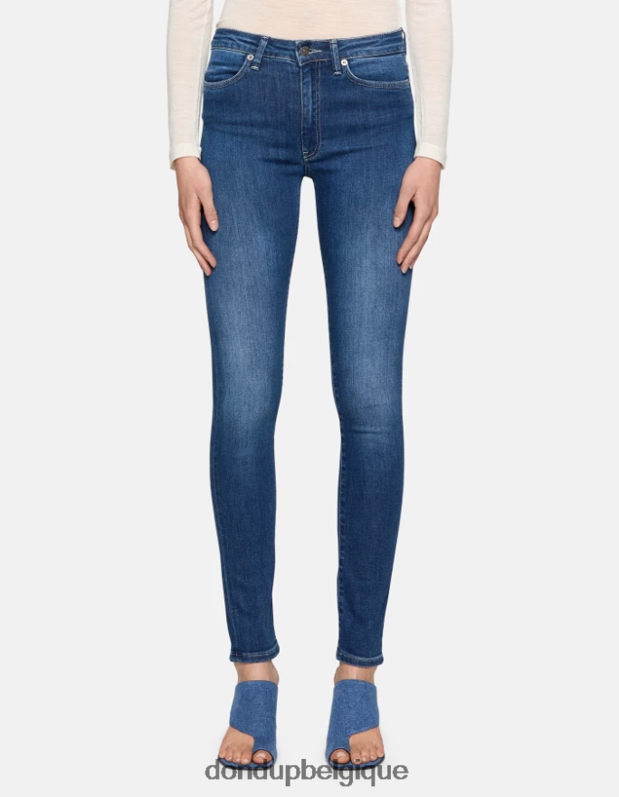 femmes vêtements DONDUP bleu Jean iris super skinny 31 pouces en denim stretch 8826D026