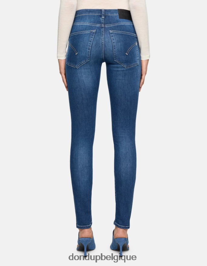femmes vêtements DONDUP bleu Jean iris super skinny 31 pouces en denim stretch 8826D026