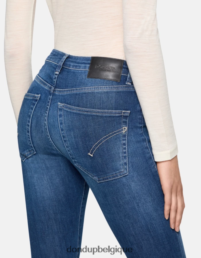 femmes vêtements DONDUP bleu Jean iris super skinny 31 pouces en denim stretch 8826D026