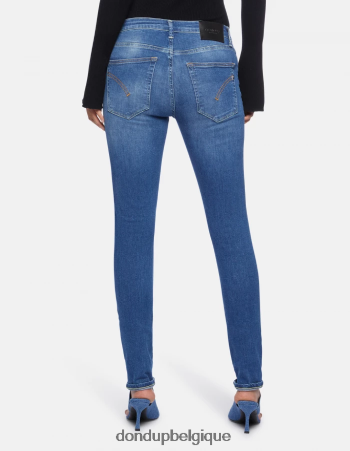 femmes vêtements DONDUP bleu Jean iris super skinny 31 pouces en denim stretch 8826D053