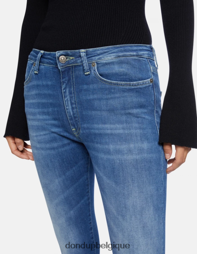 femmes vêtements DONDUP bleu Jean iris super skinny 31 pouces en denim stretch 8826D053