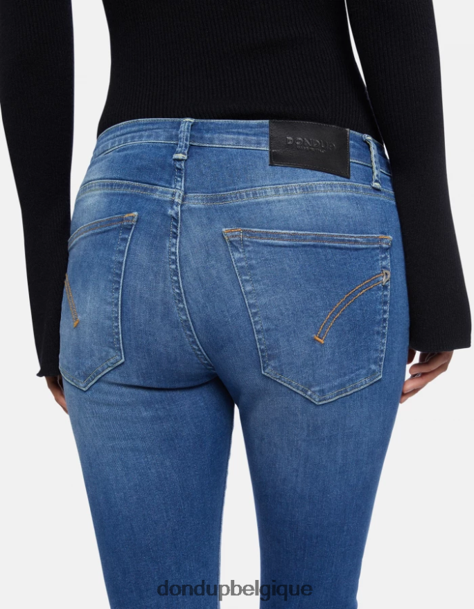 femmes vêtements DONDUP bleu Jean iris super skinny 31 pouces en denim stretch 8826D053