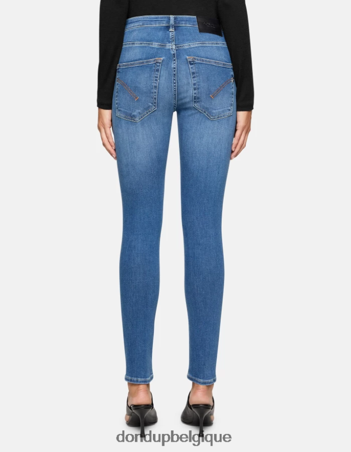 femmes vêtements DONDUP bleu Jean super skinny iris en denim stretch 8826D038