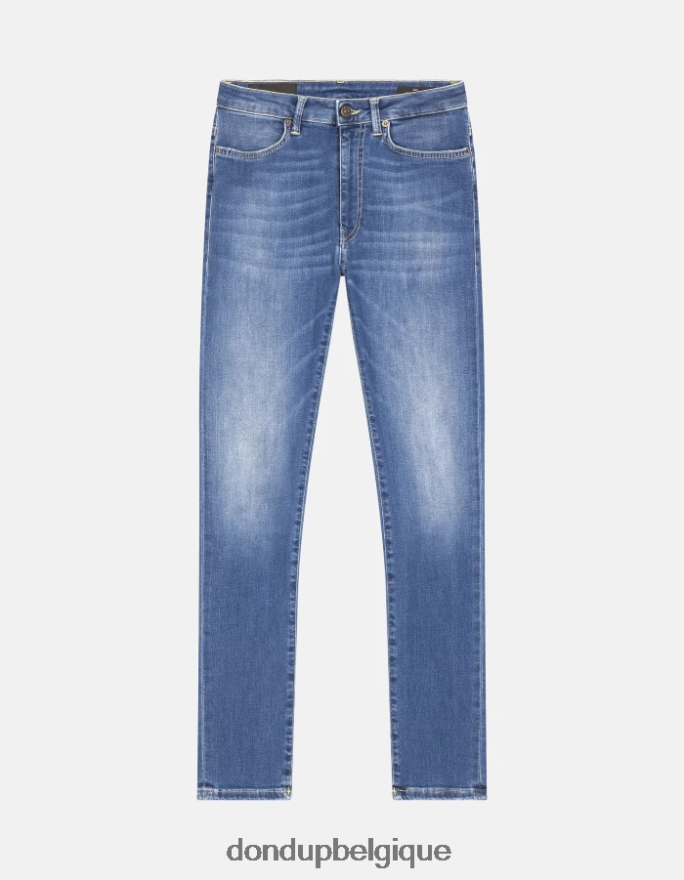 femmes vêtements DONDUP bleu Jean super skinny iris en denim stretch 8826D038