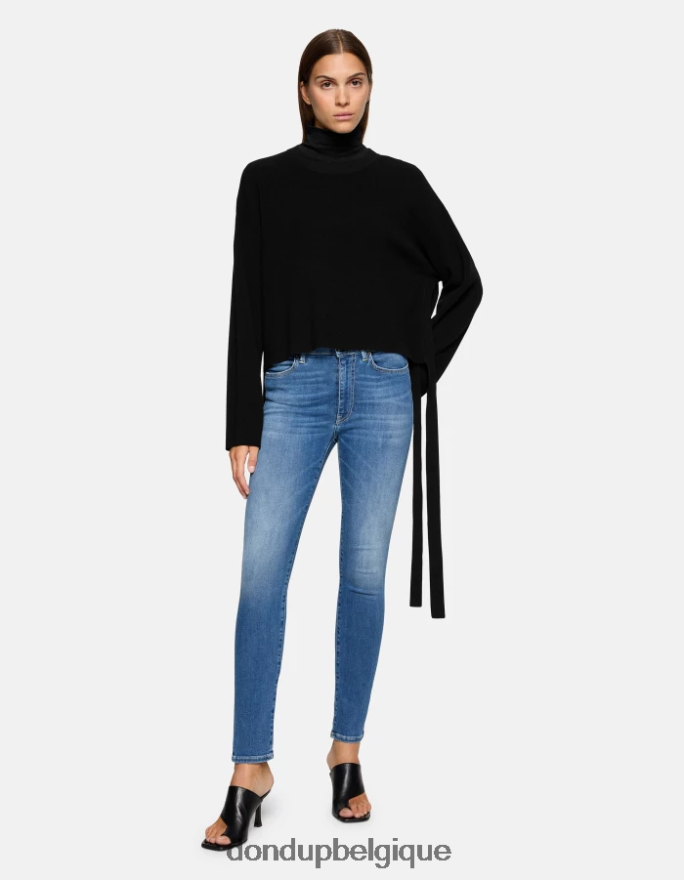 femmes vêtements DONDUP bleu Jean super skinny iris en denim stretch 8826D038