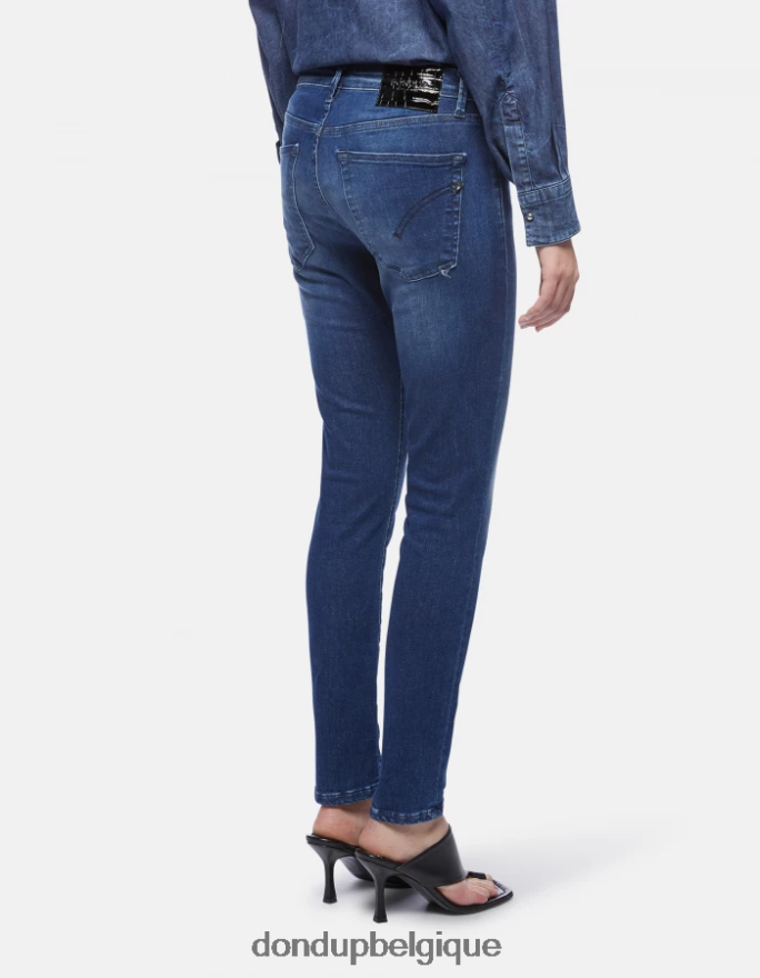 femmes vêtements DONDUP bleu Jean super skinny iris en denim stretch 8826D060