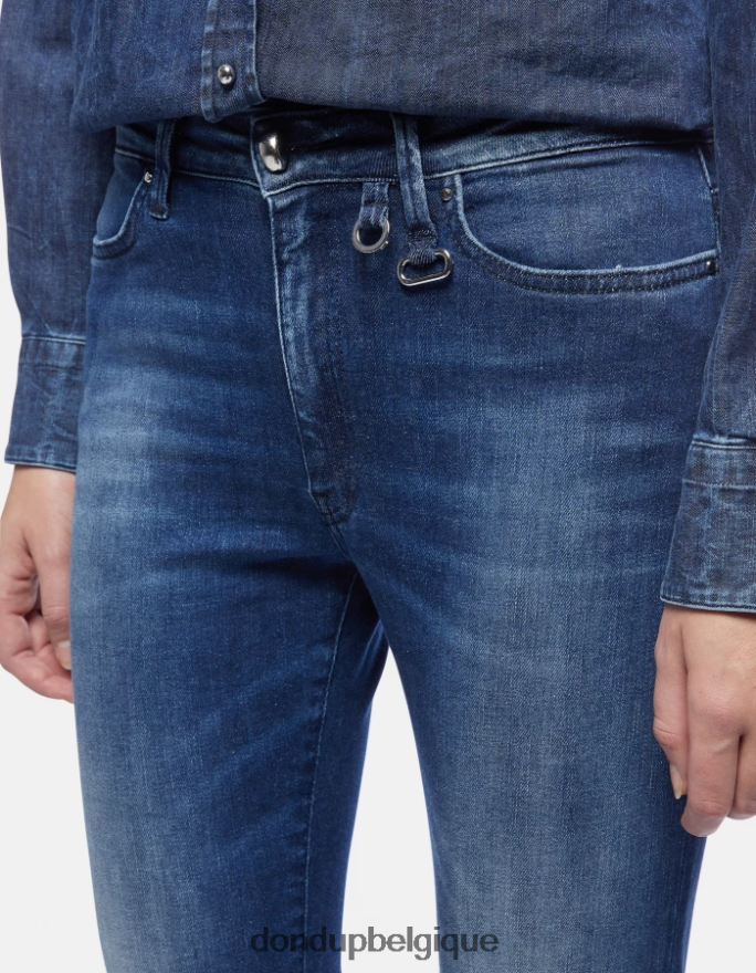 femmes vêtements DONDUP bleu Jean super skinny iris en denim stretch 8826D060