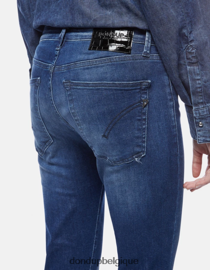femmes vêtements DONDUP bleu Jean super skinny iris en denim stretch 8826D060