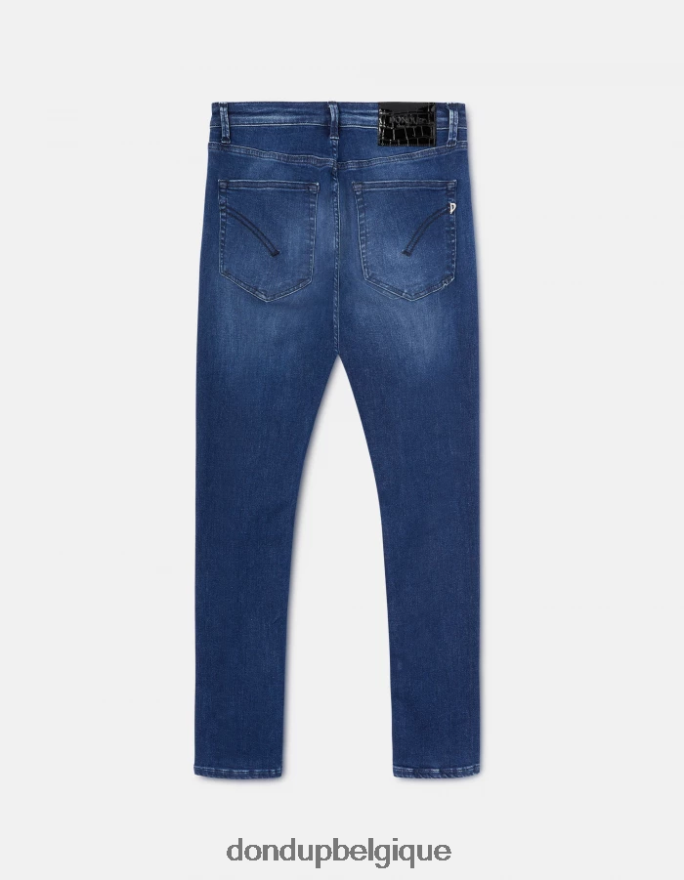femmes vêtements DONDUP bleu Jean super skinny iris en denim stretch 8826D060