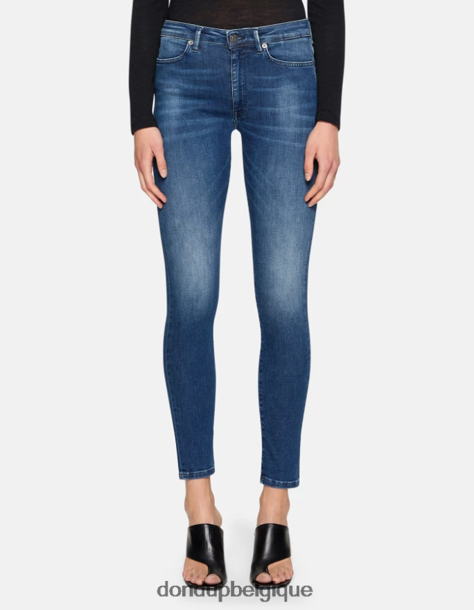 femmes vêtements DONDUP bleu Jean super skinny iris en denim stretch 8826D068