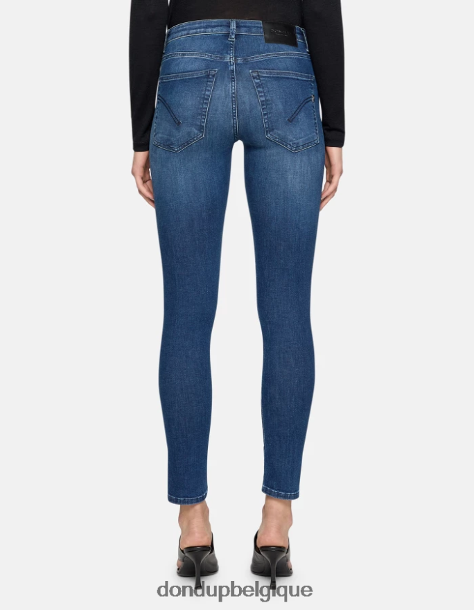 femmes vêtements DONDUP bleu Jean super skinny iris en denim stretch 8826D068
