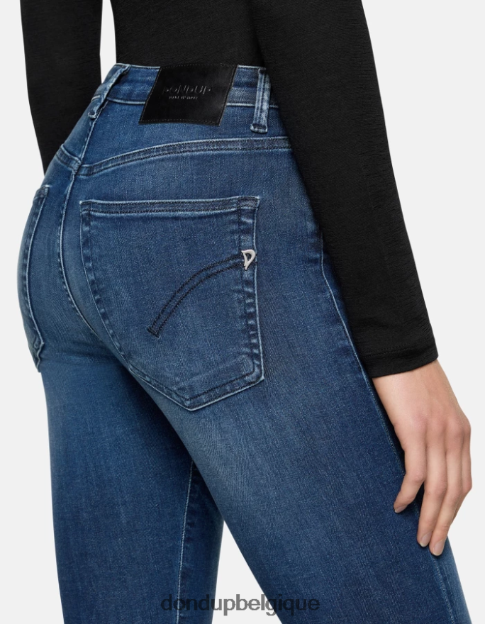 femmes vêtements DONDUP bleu Jean super skinny iris en denim stretch 8826D068