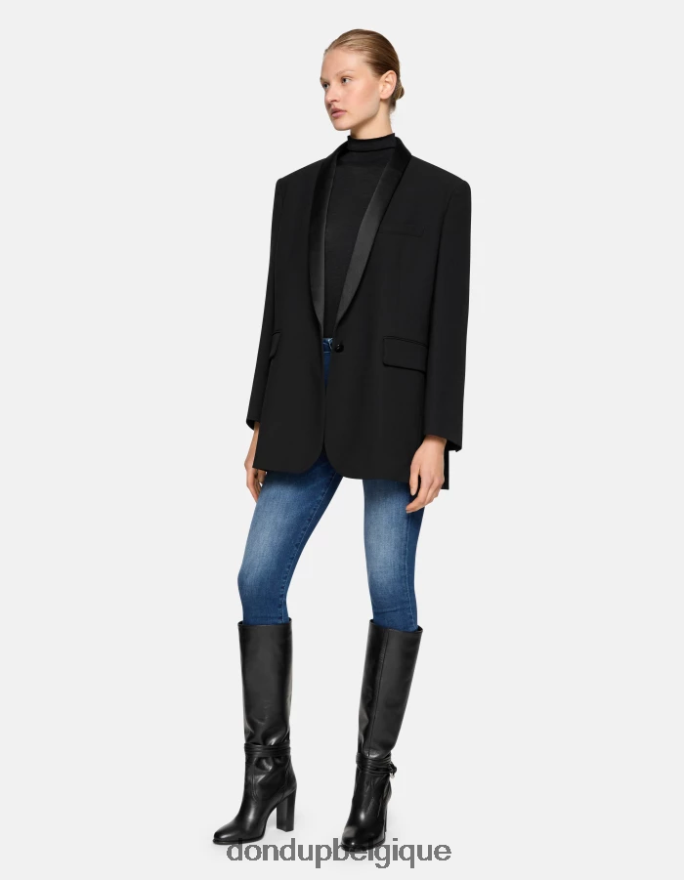femmes vêtements DONDUP bleu Jean super skinny iris en denim stretch 8826D068