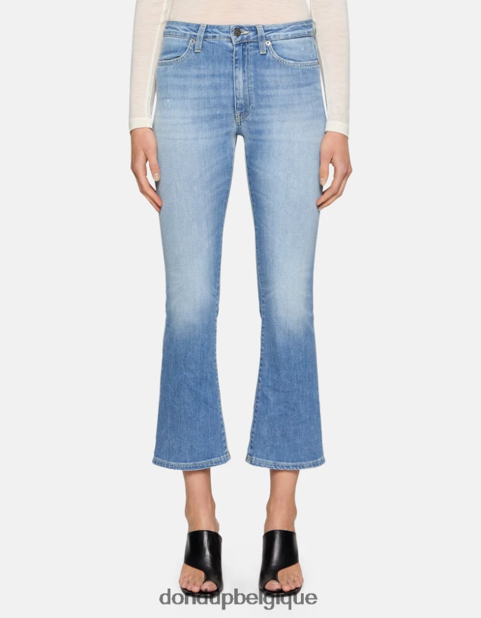 femmes vêtements DONDUP bleu Mandy - Jean bootcut super skinny en denim stretch 8826D052