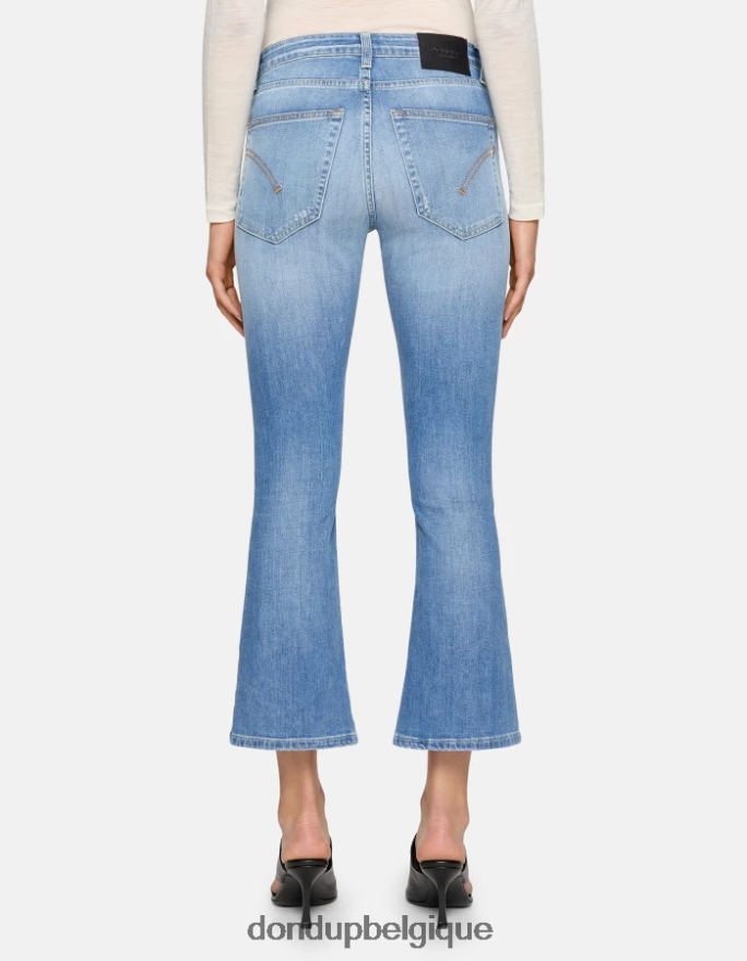 femmes vêtements DONDUP bleu Mandy - Jean bootcut super skinny en denim stretch 8826D052