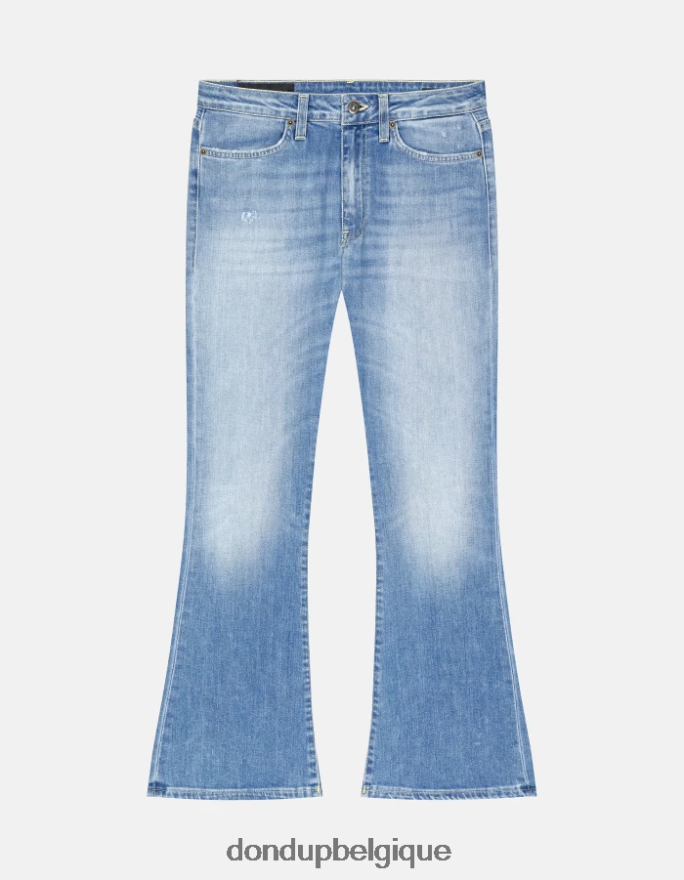 femmes vêtements DONDUP bleu Mandy - Jean bootcut super skinny en denim stretch 8826D052