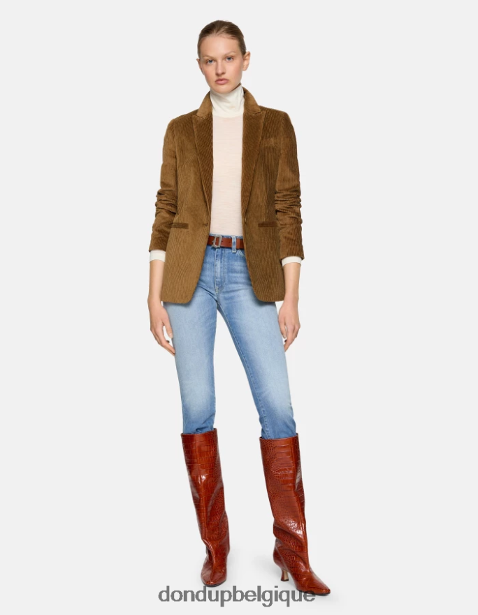 femmes vêtements DONDUP bleu Mandy - Jean bootcut super skinny en denim stretch 8826D052