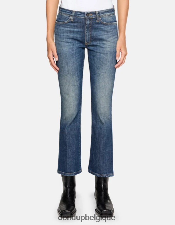 femmes vêtements DONDUP bleu Mandy - Jean bootcut super skinny en denim stretch 8826D056