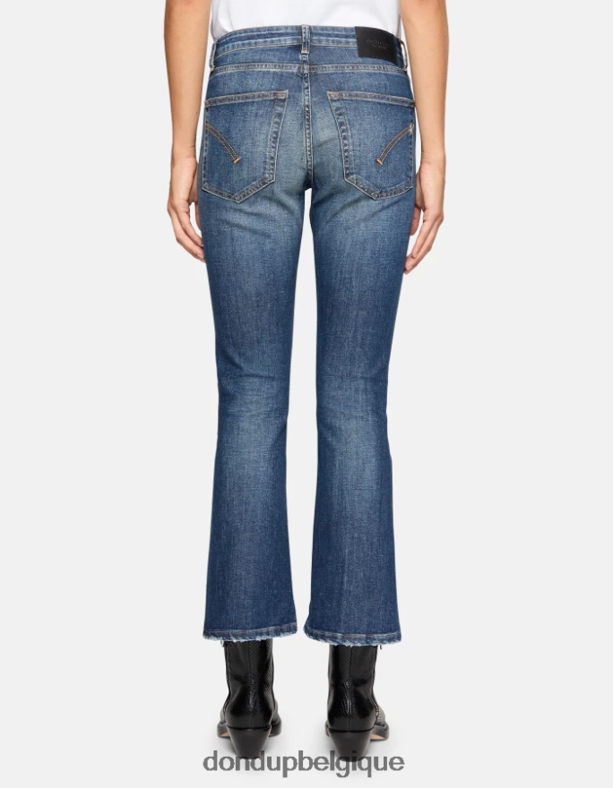femmes vêtements DONDUP bleu Mandy - Jean bootcut super skinny en denim stretch 8826D056