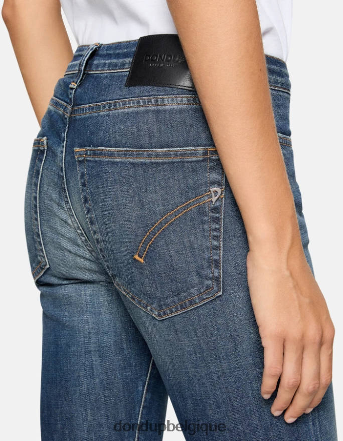 femmes vêtements DONDUP bleu Mandy - Jean bootcut super skinny en denim stretch 8826D056