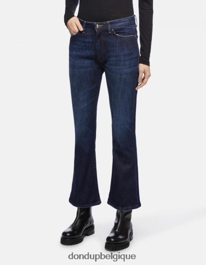 femmes vêtements DONDUP bleu Mandy - Jean bootcut super skinny en denim stretch 8826D085