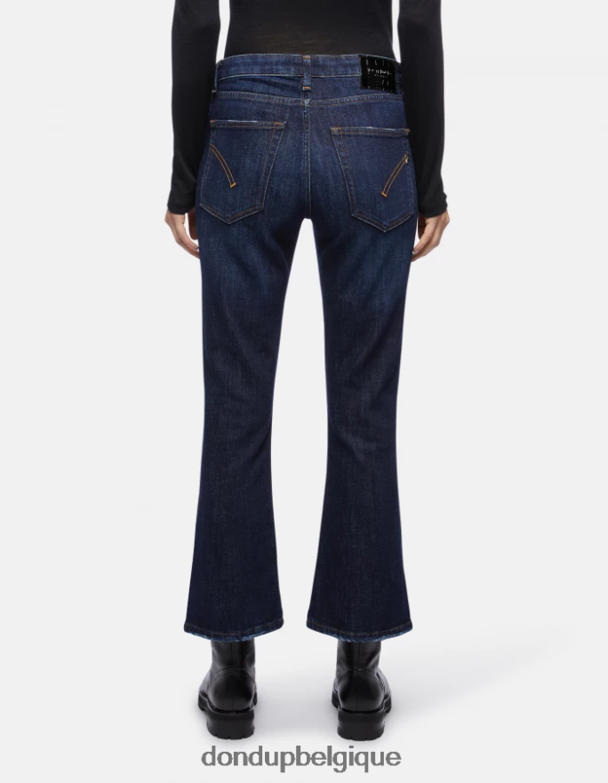 femmes vêtements DONDUP bleu Mandy - Jean bootcut super skinny en denim stretch 8826D085