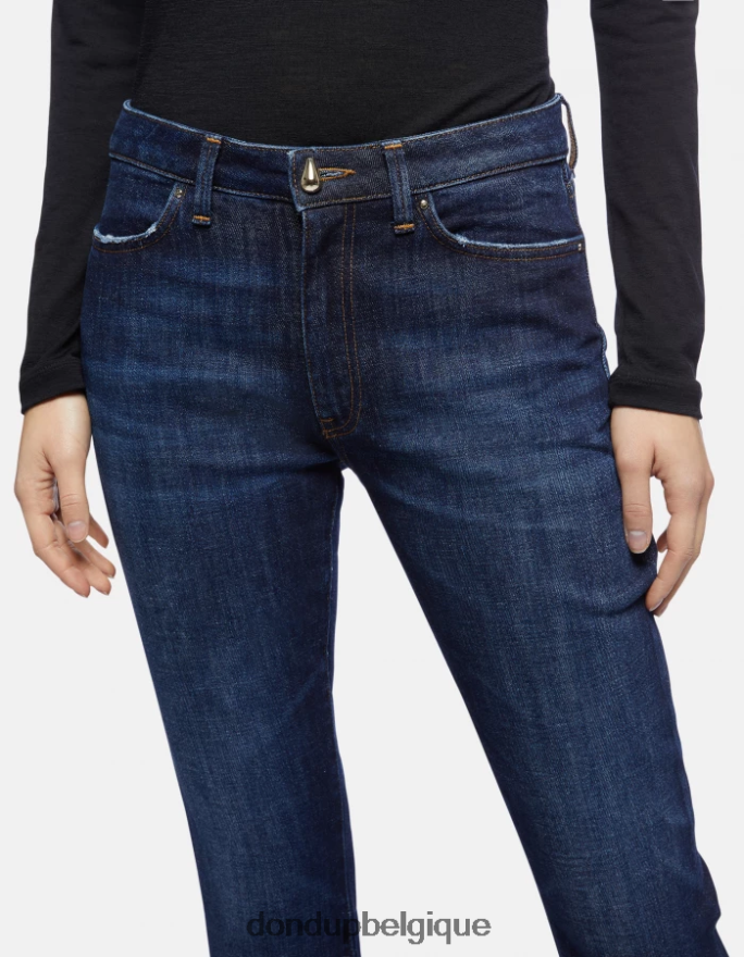 femmes vêtements DONDUP bleu Mandy - Jean bootcut super skinny en denim stretch 8826D085