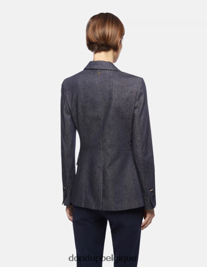 femmes vêtements DONDUP bleu blazer en jean à double boutonnage 8826D0379