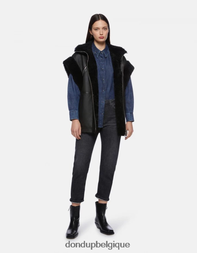 femmes vêtements DONDUP bleu chemise en jean oversize 8826D0252