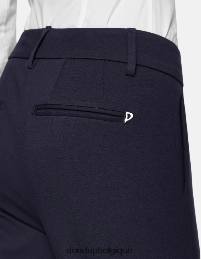 femmes vêtements DONDUP bleu foncé meli pantalon court ample en jersey 8826D0220