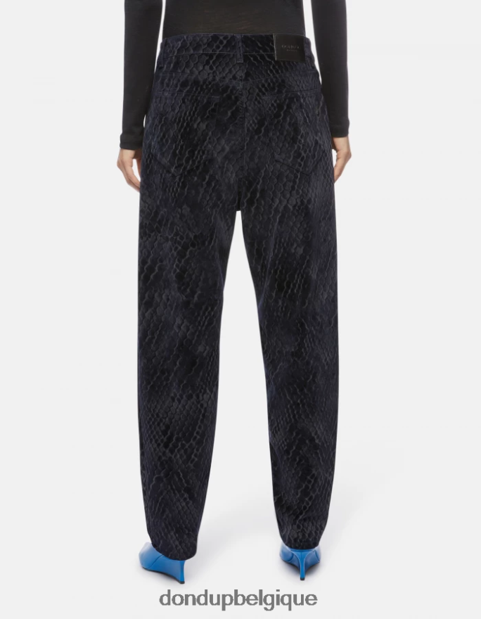 femmes vêtements DONDUP bleu jean ample en denim floqué nena 8826D0117