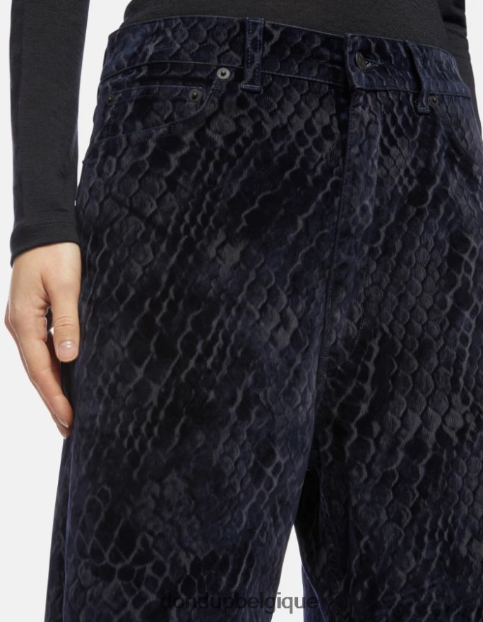 femmes vêtements DONDUP bleu jean ample en denim floqué nena 8826D0117