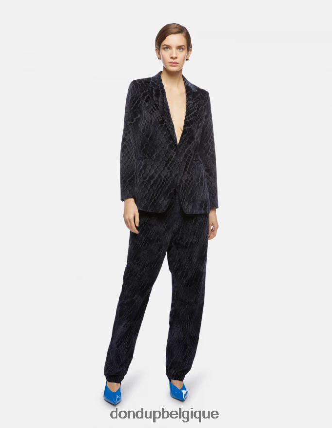 femmes vêtements DONDUP bleu jean ample en denim floqué nena 8826D0117