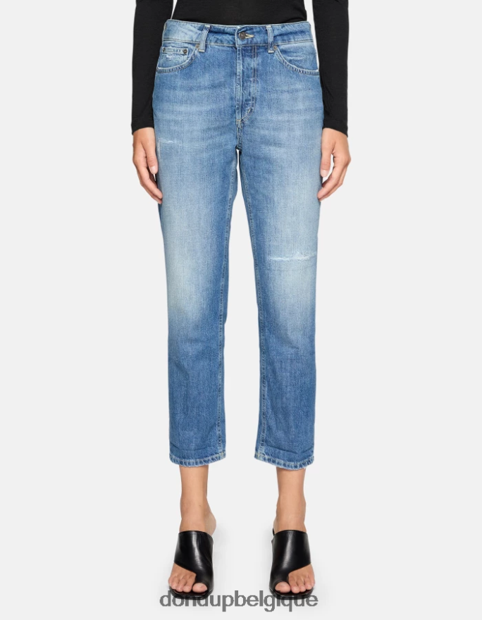 femmes vêtements DONDUP bleu jean ample en denim rigide koons 8826D093