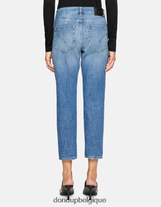 femmes vêtements DONDUP bleu jean ample en denim rigide koons 8826D093