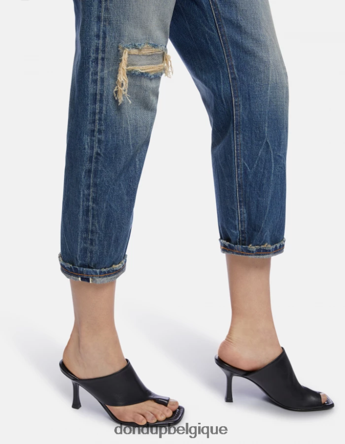 femmes vêtements DONDUP bleu jean ample en denim à lisière rigide koons 8826D0110