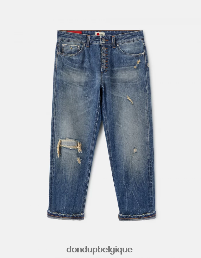 femmes vêtements DONDUP bleu jean ample en denim à lisière rigide koons 8826D0110