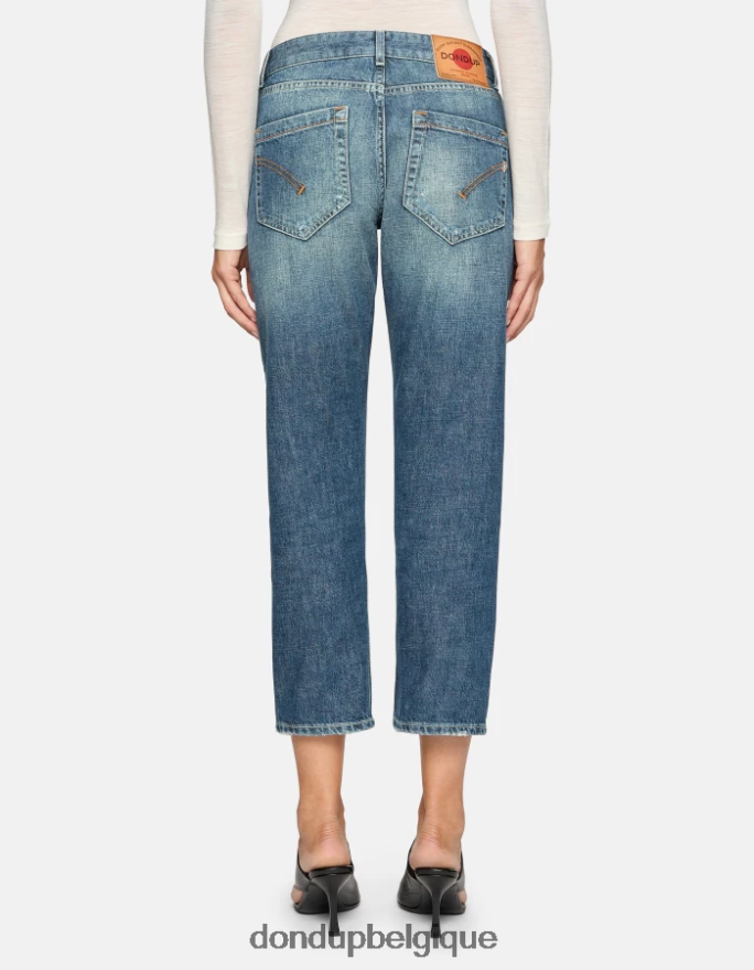 femmes vêtements DONDUP bleu jean ample en denim à lisière rigide koons 8826D098