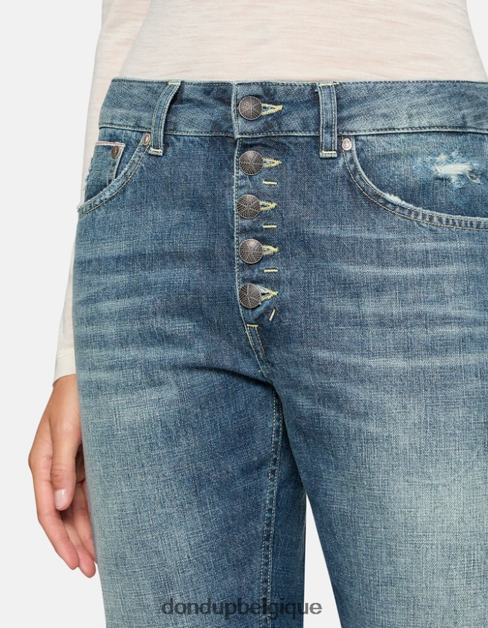 femmes vêtements DONDUP bleu jean ample en denim à lisière rigide koons 8826D098