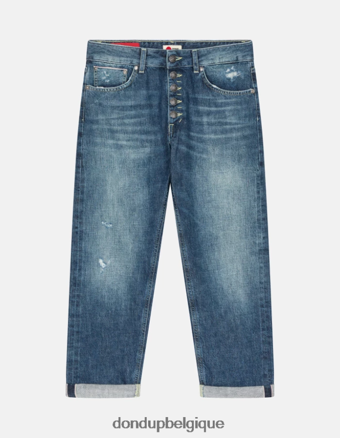 femmes vêtements DONDUP bleu jean ample en denim à lisière rigide koons 8826D098