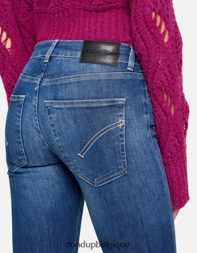 femmes vêtements DONDUP bleu jean bootcut lola en denim stretch 8826D041